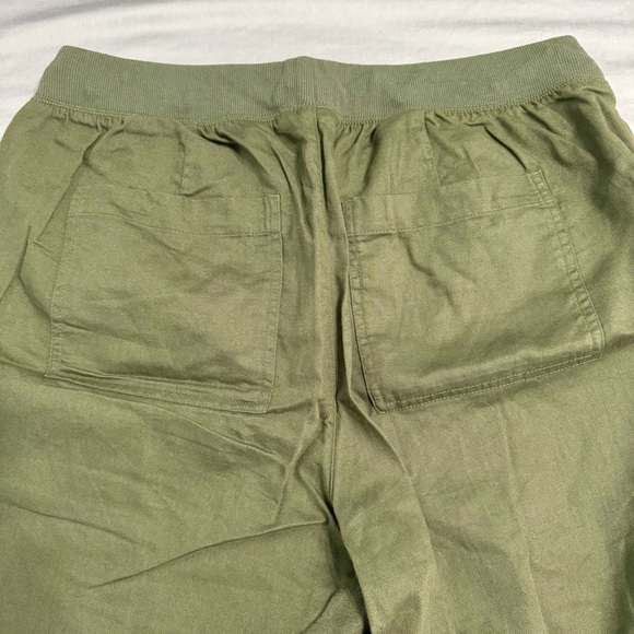 Gap Women’s Linen blend Olive Green Jogger Pants Size Large - Picture 6 of 6